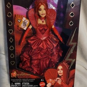 Mattel Queen of Hearts Doll in Deep Red Gown